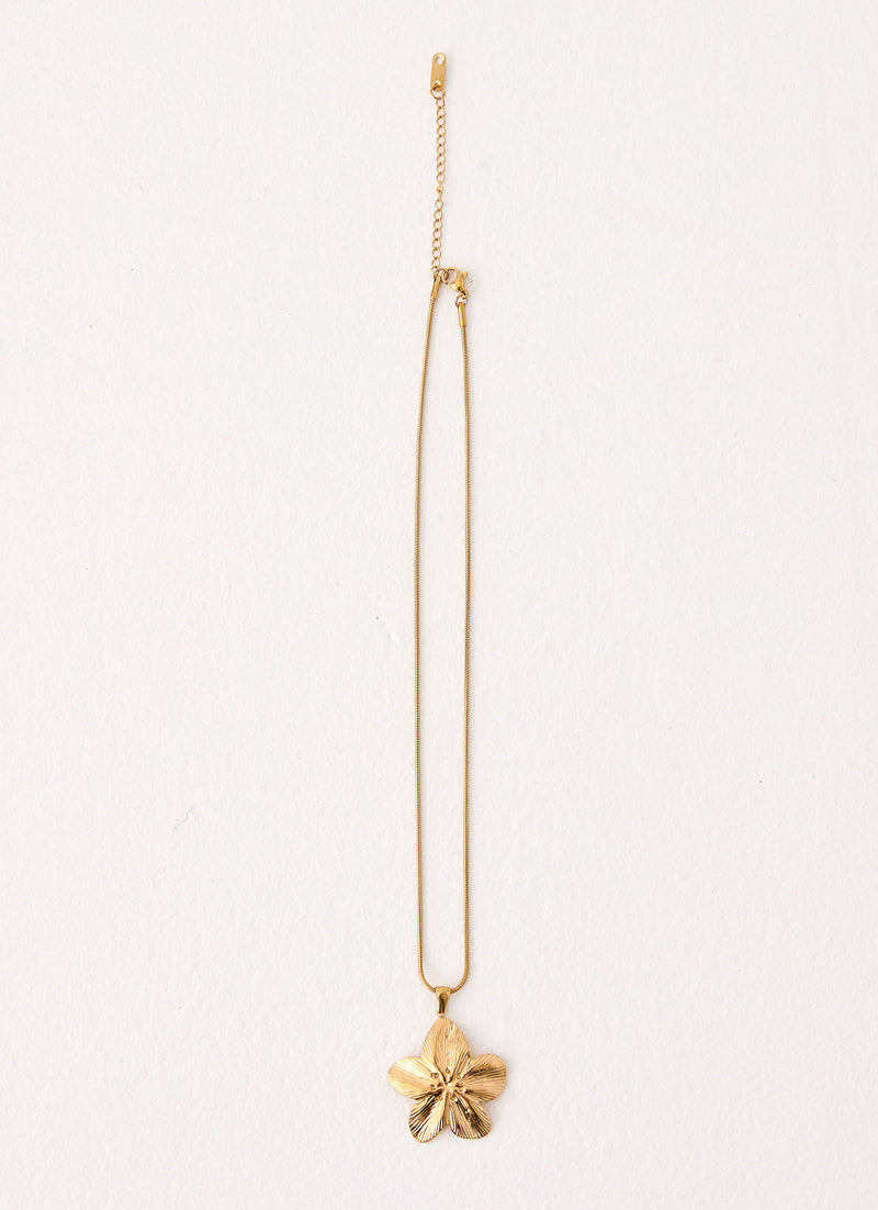 Hibiscus Gold Necklace - Gold