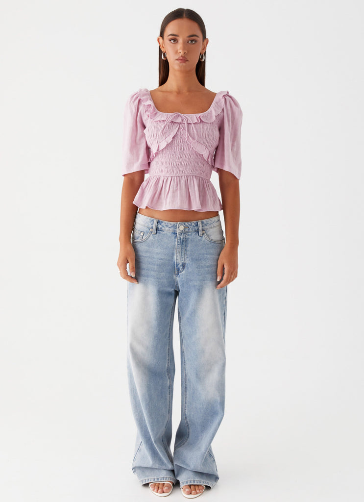 Collective Tops - Peppermayo Exclusive Hidden Gem Shirring Top - Purple third image