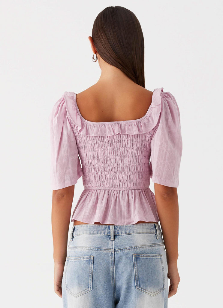 Collective Tops - Peppermayo Exclusive Hidden Gem Shirring Top - Purple fifth image