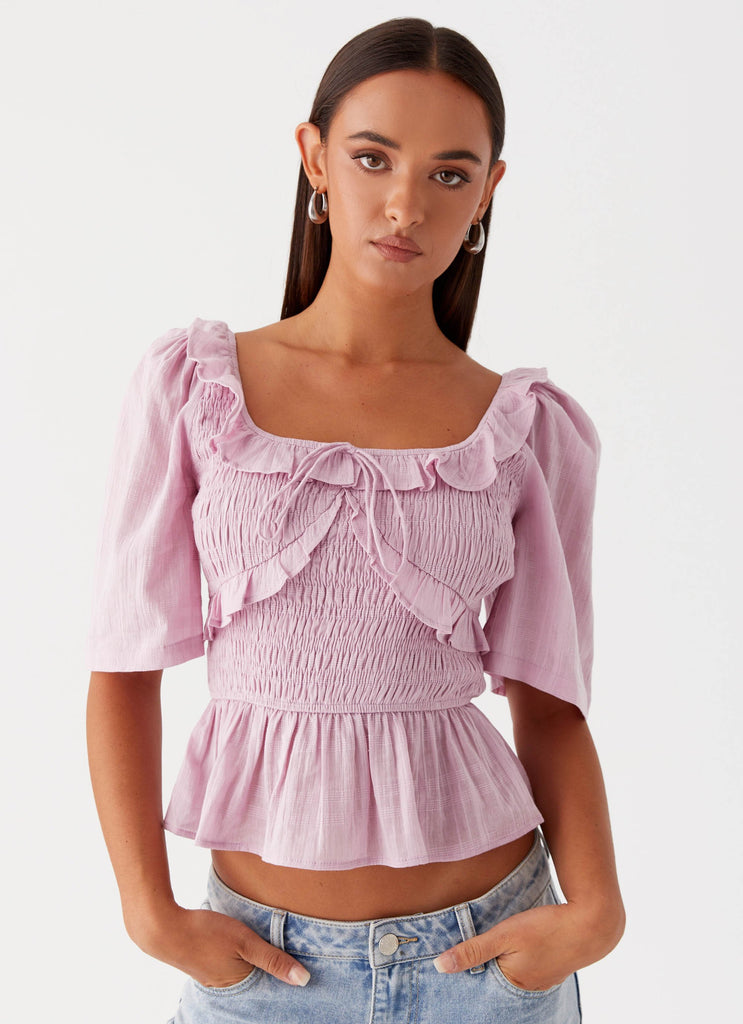 Collective Tops - Peppermayo Exclusive Hidden Gem Shirring Top - Purple featured image