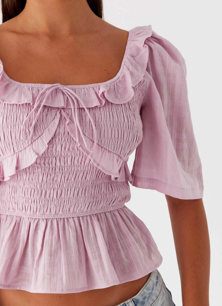 Collective Tops - Peppermayo Exclusive Hidden Gem Shirring Top - Purple sixth image