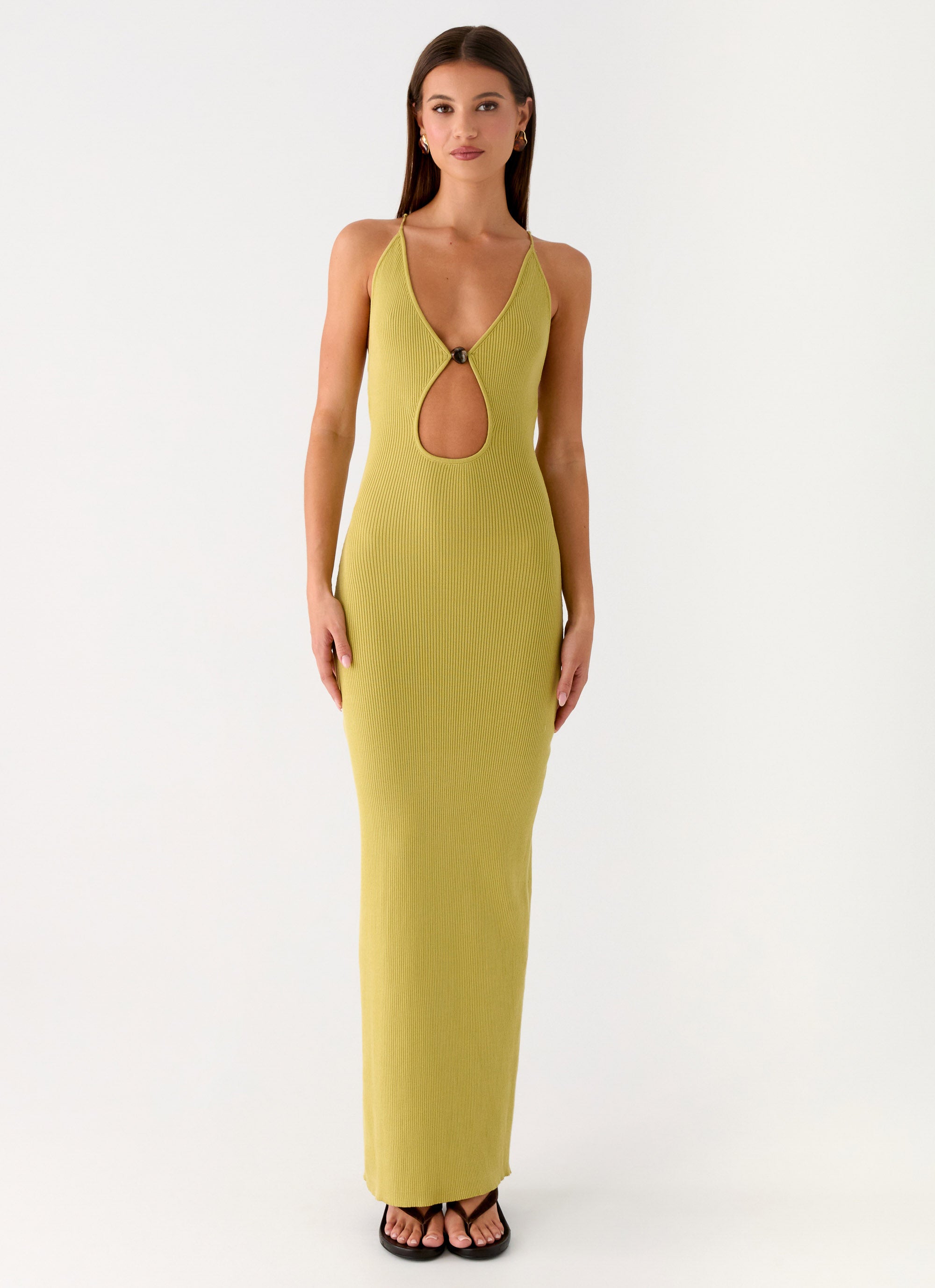 Hold On Tight Knit Maxi Dress - Olive Peppermayo Hold On Tight Knit Maxi Dress - Olive Peppermayo