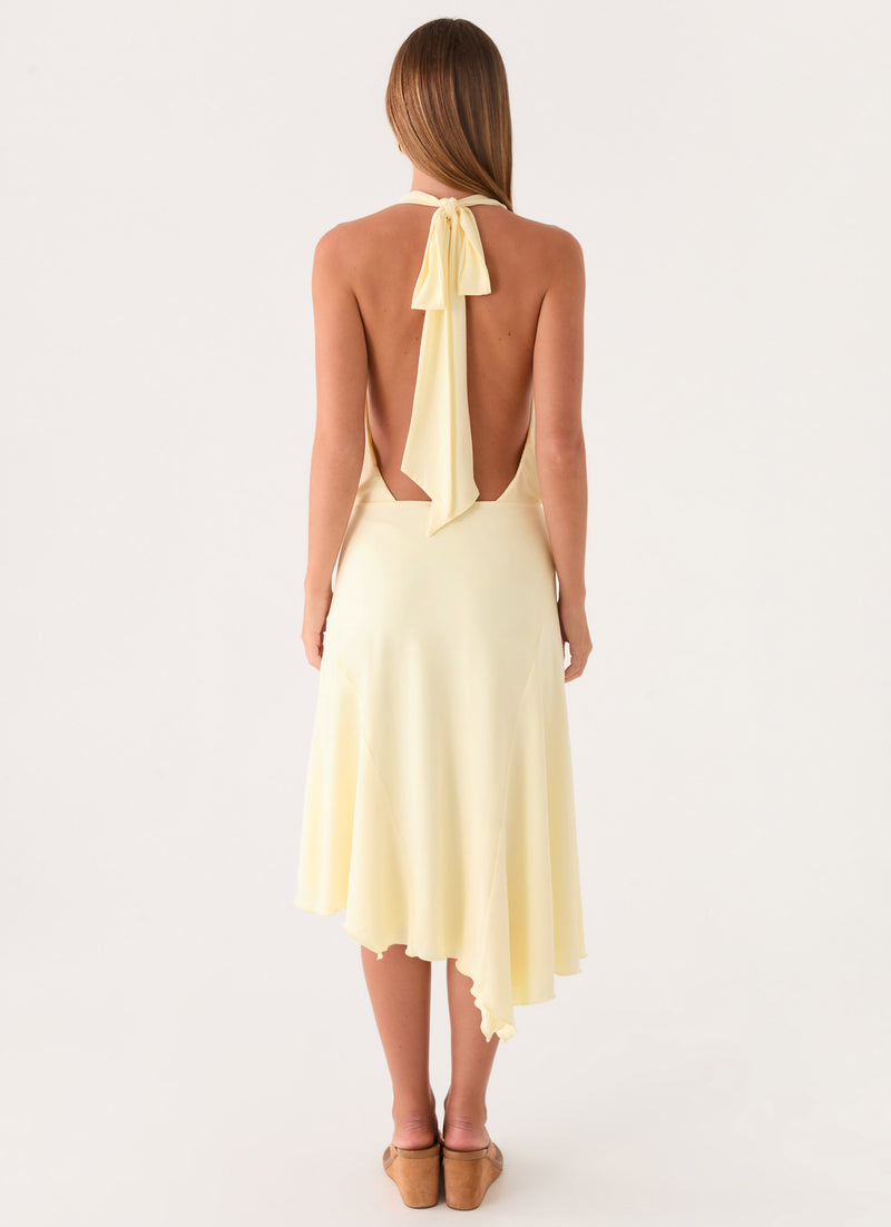 Ignite It Midi Dress - Lemon