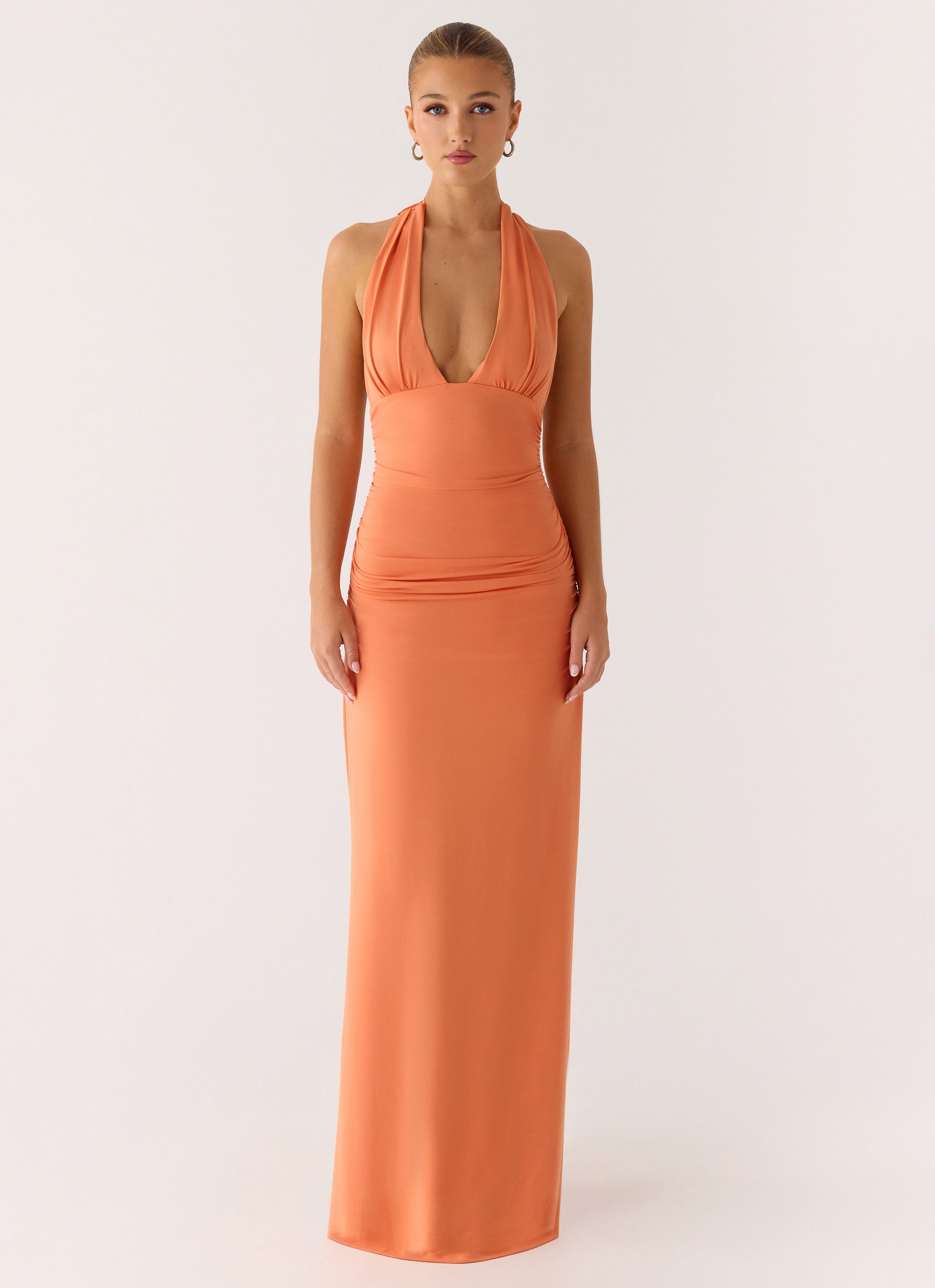 Ilaria Halter Maxi Dress - Apricot Ilaria Halter Maxi Dress - Apricot