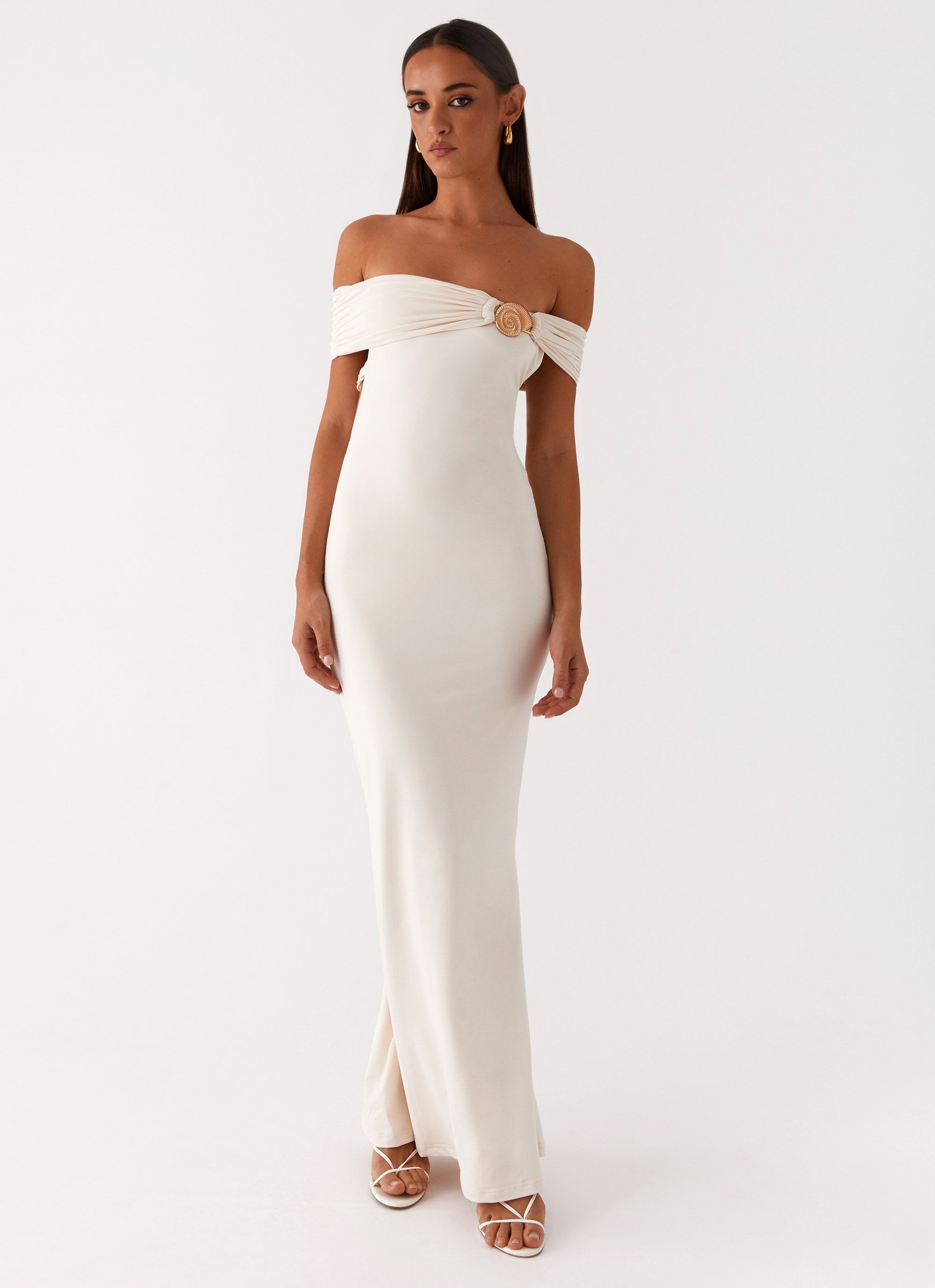 illusion maxi dress Sky blue chiffon maxi dress with ruffles