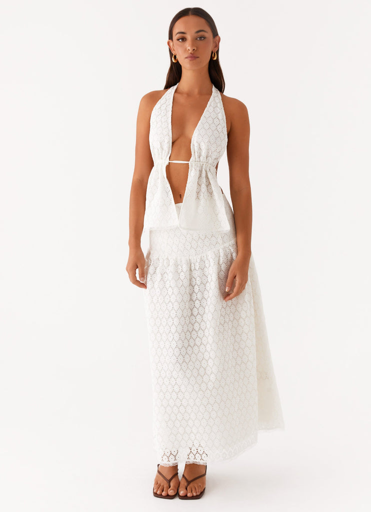 Collective Tops - Peppermayo Exclusive Indiana Halter Tie Top - White sixth image