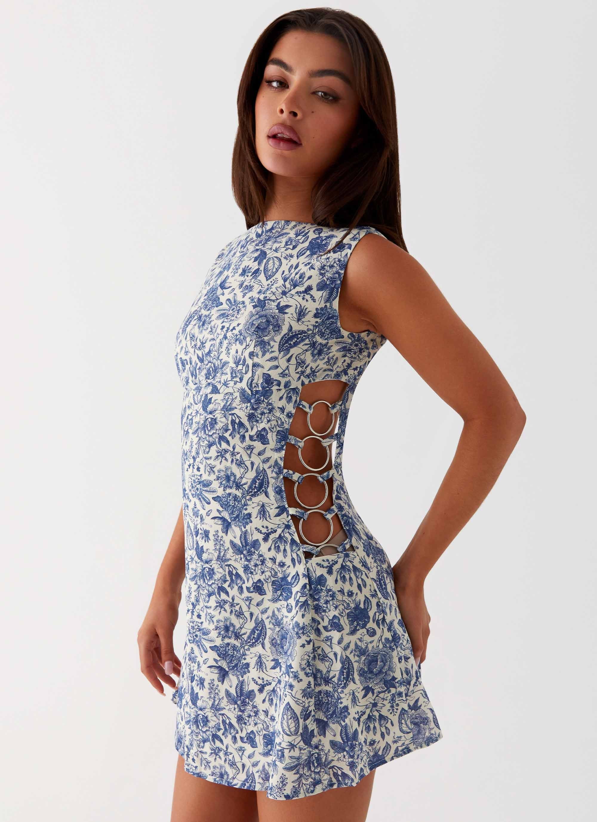 in bloom mini dress indigo Indigo Bloom Mini Dress