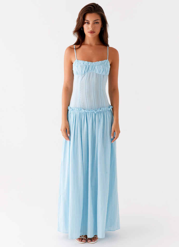 Collective Swimwear - Peppermayo Exclusive Jacinda Drop Waist Maxi Dress - Blue third image