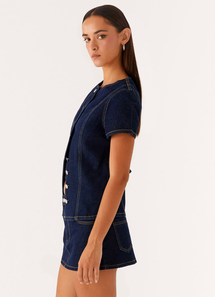 Collective Tops - Peppermayo Exclusive Jagger Top - Indigo fourth image