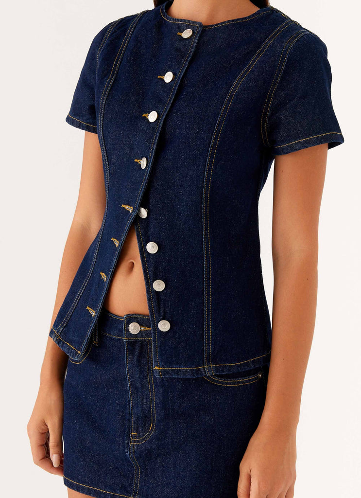 Collective Tops - Peppermayo Exclusive Jagger Top - Indigo sixth image