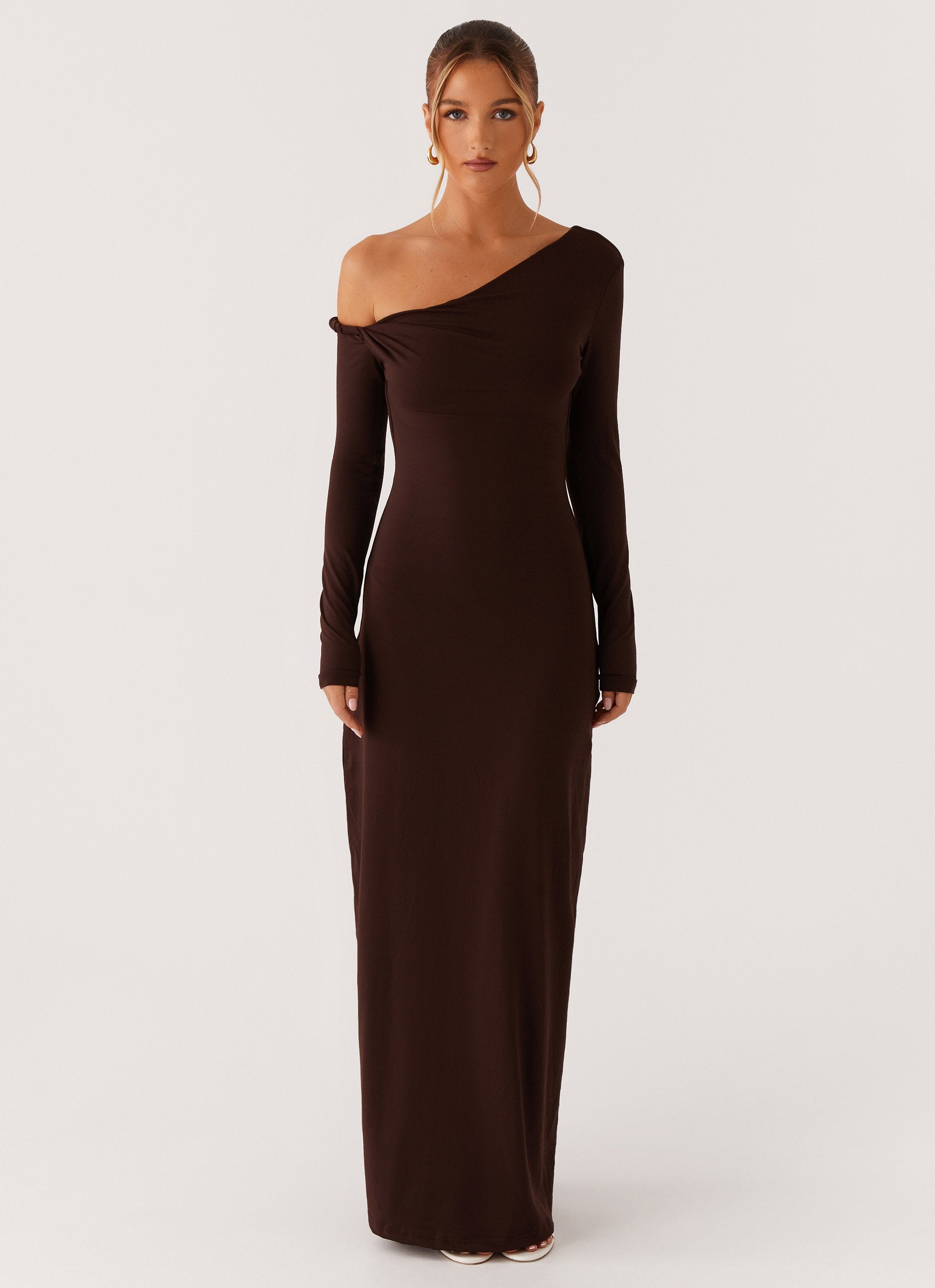 Jordana Twist Maxi Dress - Brown Peppermayo Jordana Twist Maxi Dress - Brown Peppermayo