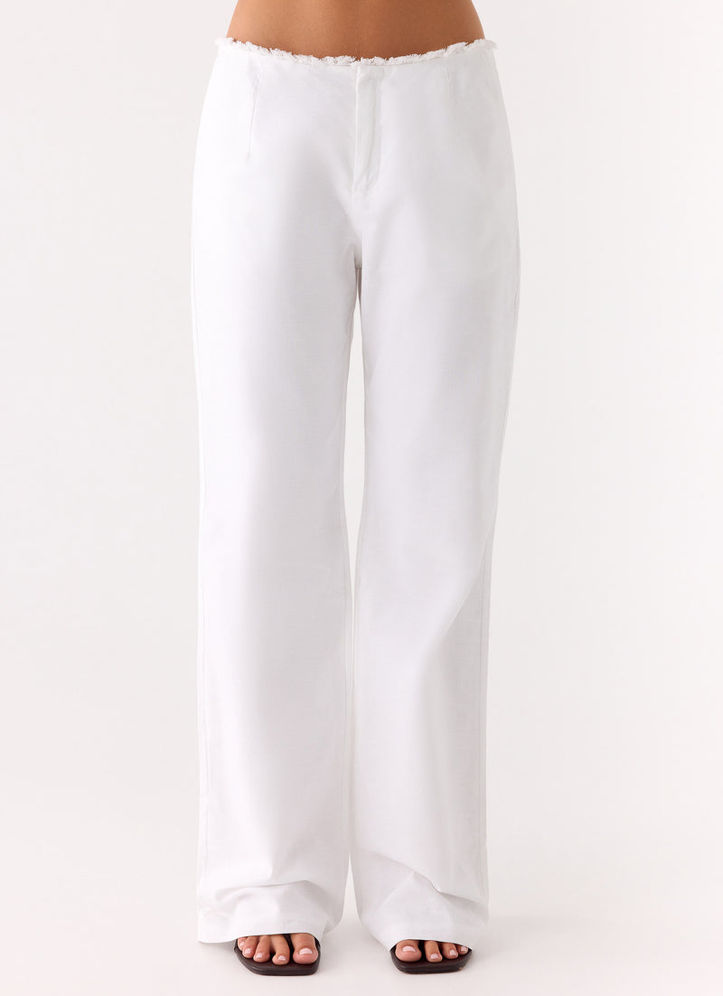 Josephina Linen Pant - White