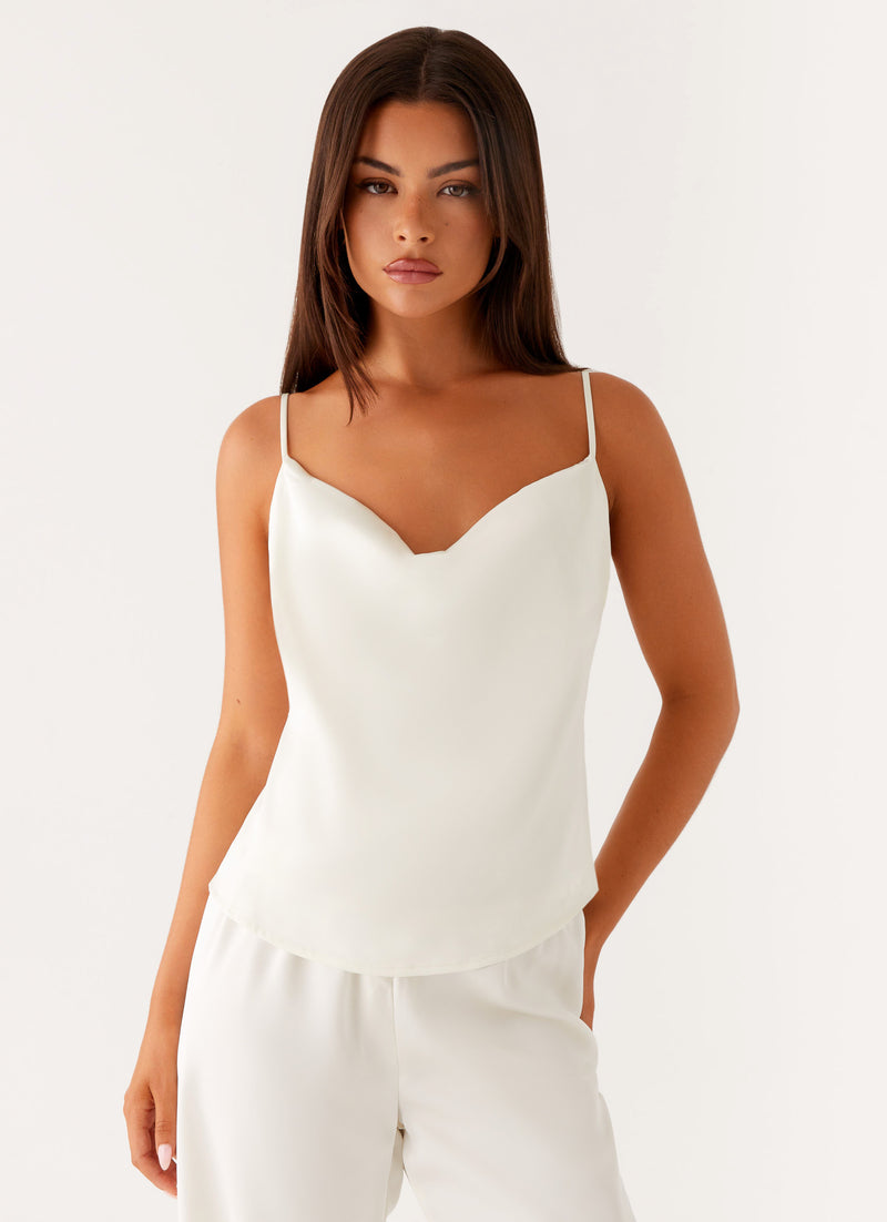 Kaia Cowl Neck Top - Butter
