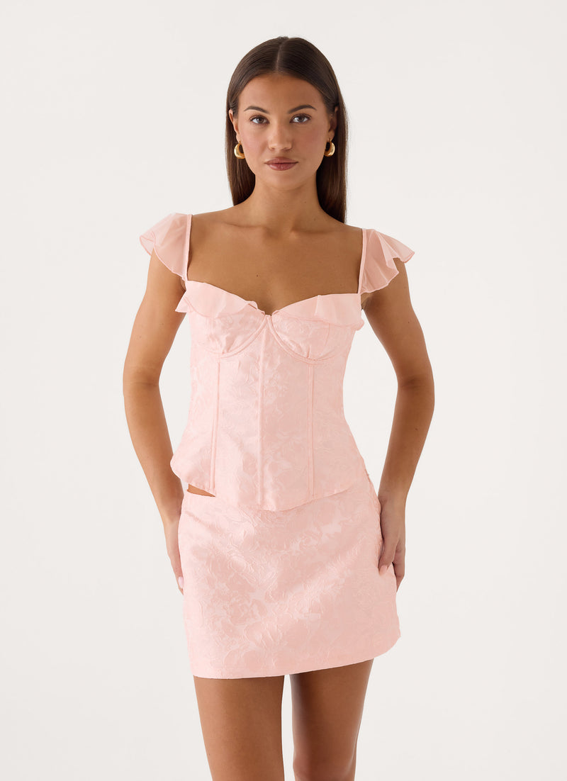 Kamri Corset Top - Marshmallow Pink