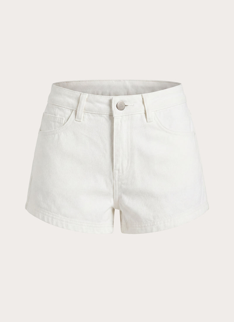 Karter Denim Low Rise Short - White