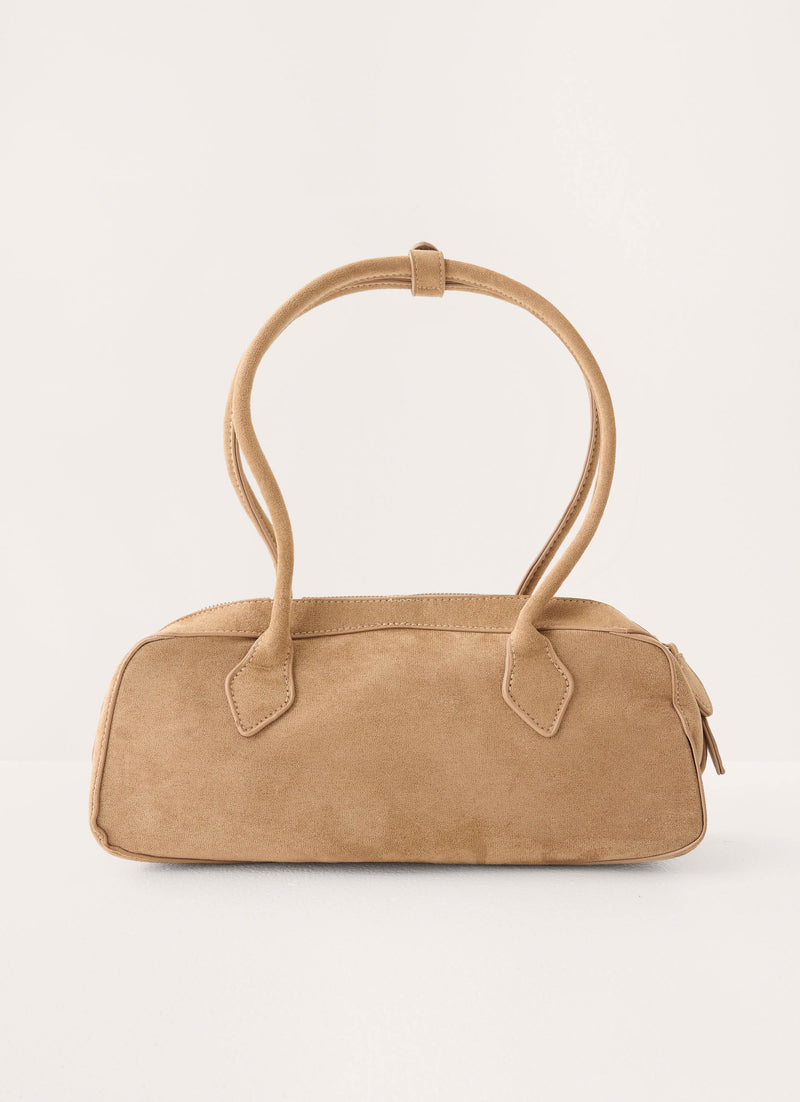 Kate Faux Suede Bag - Camel