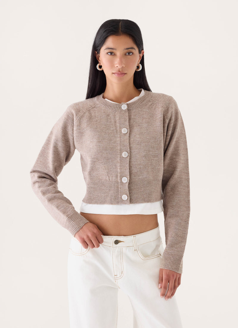 Keanne Knit Cardigan - Beige