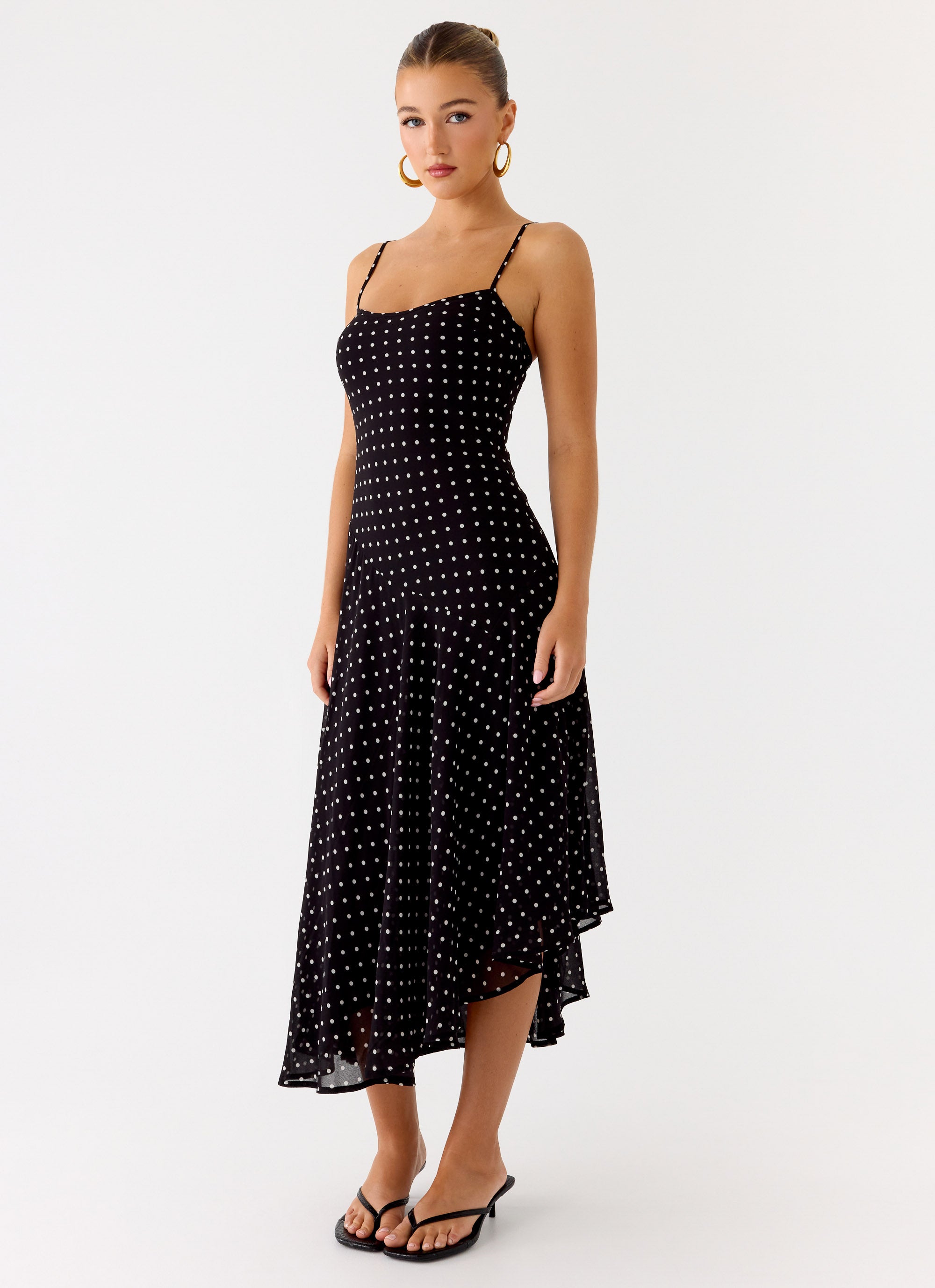 Keep You Waiting Midi Dress - Black Polkadot Peppermayo Keep You Waiting Midi Dress - Black Polkadot Peppermayo