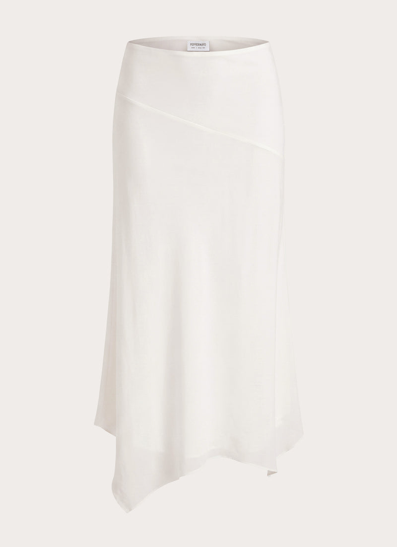 Kerrie Hanky Midi Skirt - White