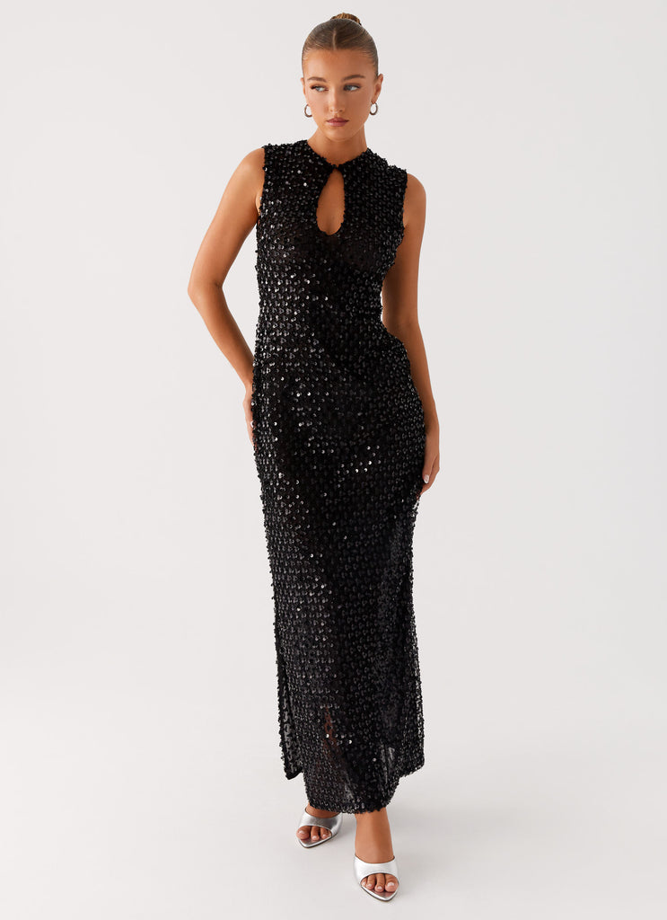 Collective Swimwear - Peppermayo Exclusive Kore Sequin Maxi Dress - Black fourth image