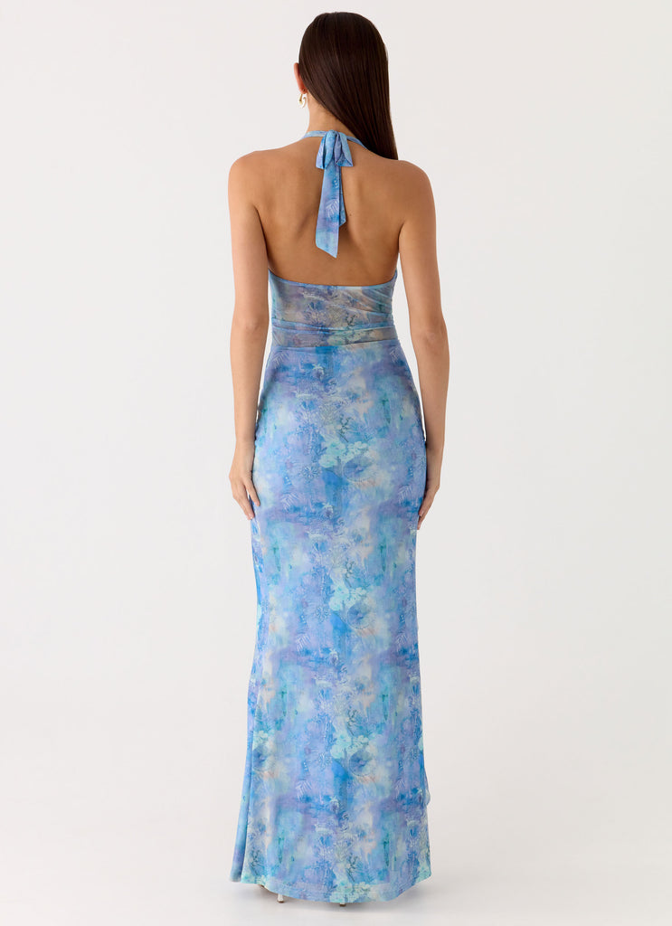 Last Sequence Maxi Dress - Aqua Paisley