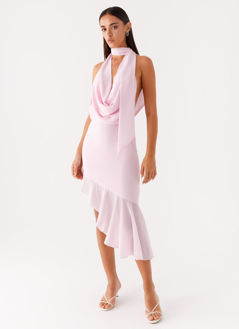 Layna Scard Midi Dress Pink 4 Peppermayo