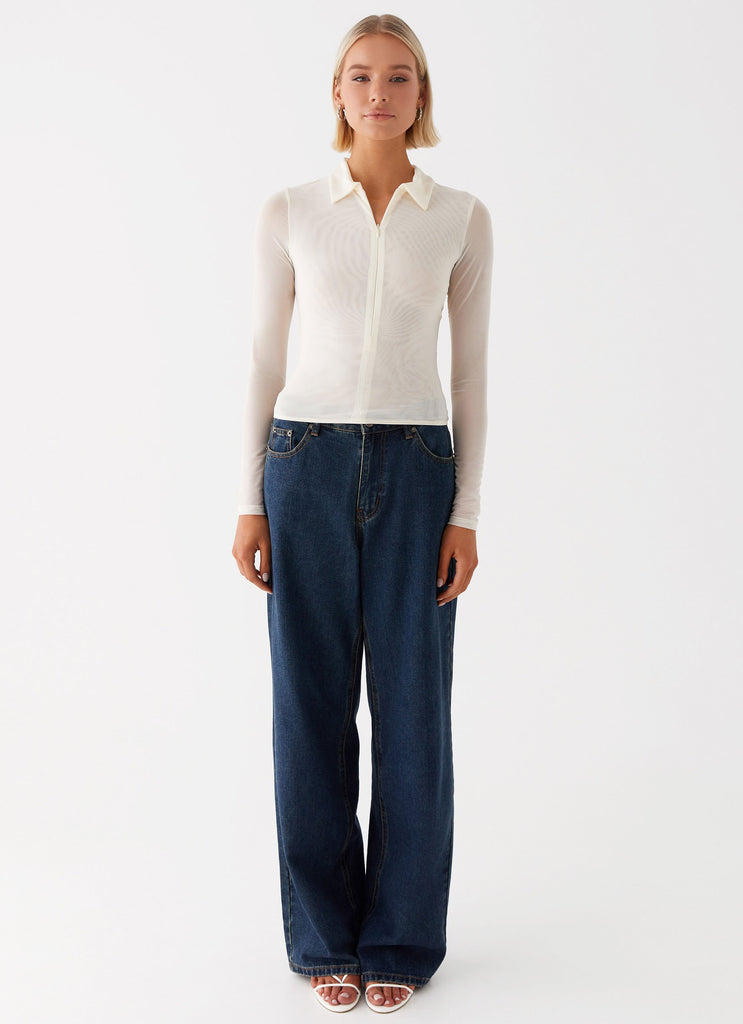 Collective Tops - Peppermayo Exclusive Lorna Zip Up Shirt - Ivory third image