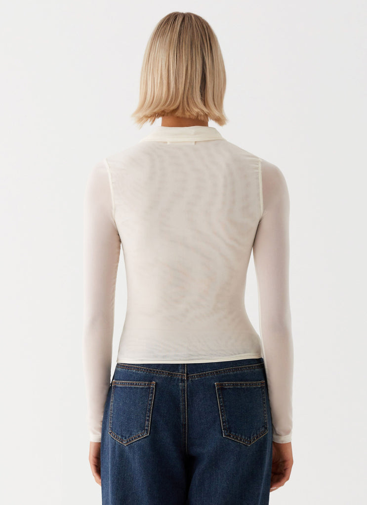 Collective Tops - Peppermayo Exclusive Lorna Zip Up Shirt - Ivory fifth image