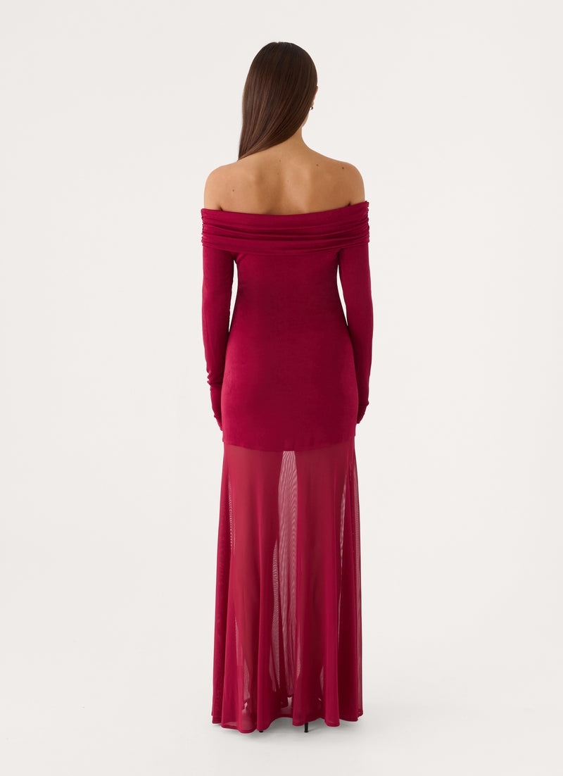 Lush Static Maxi Dress - Sangria