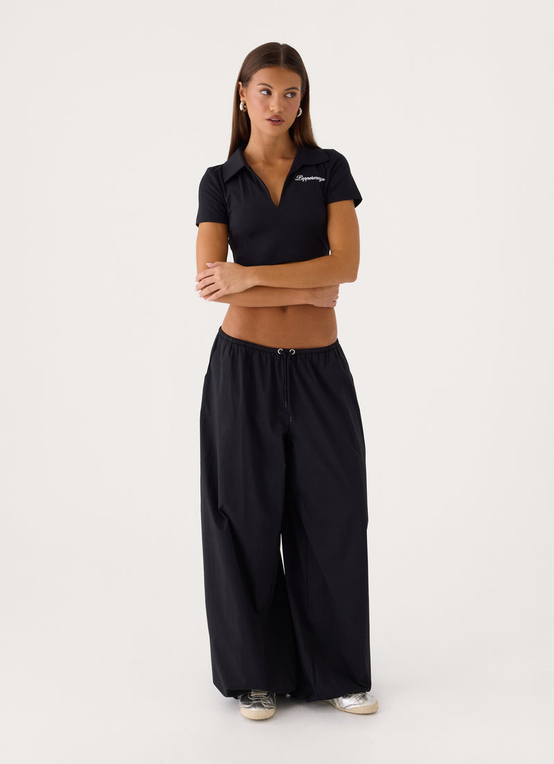 Main Character Parachute Pants - Black