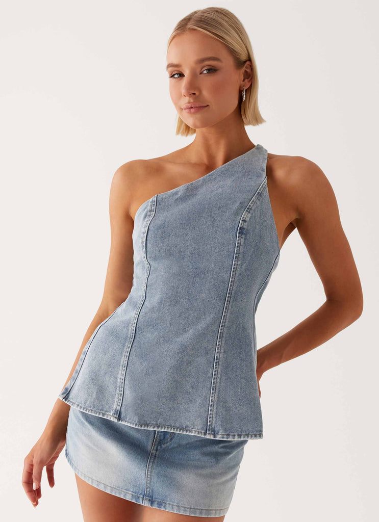 Collective Tops - Peppermayo Exclusive Maysa Denim Top - Blue sixth image
