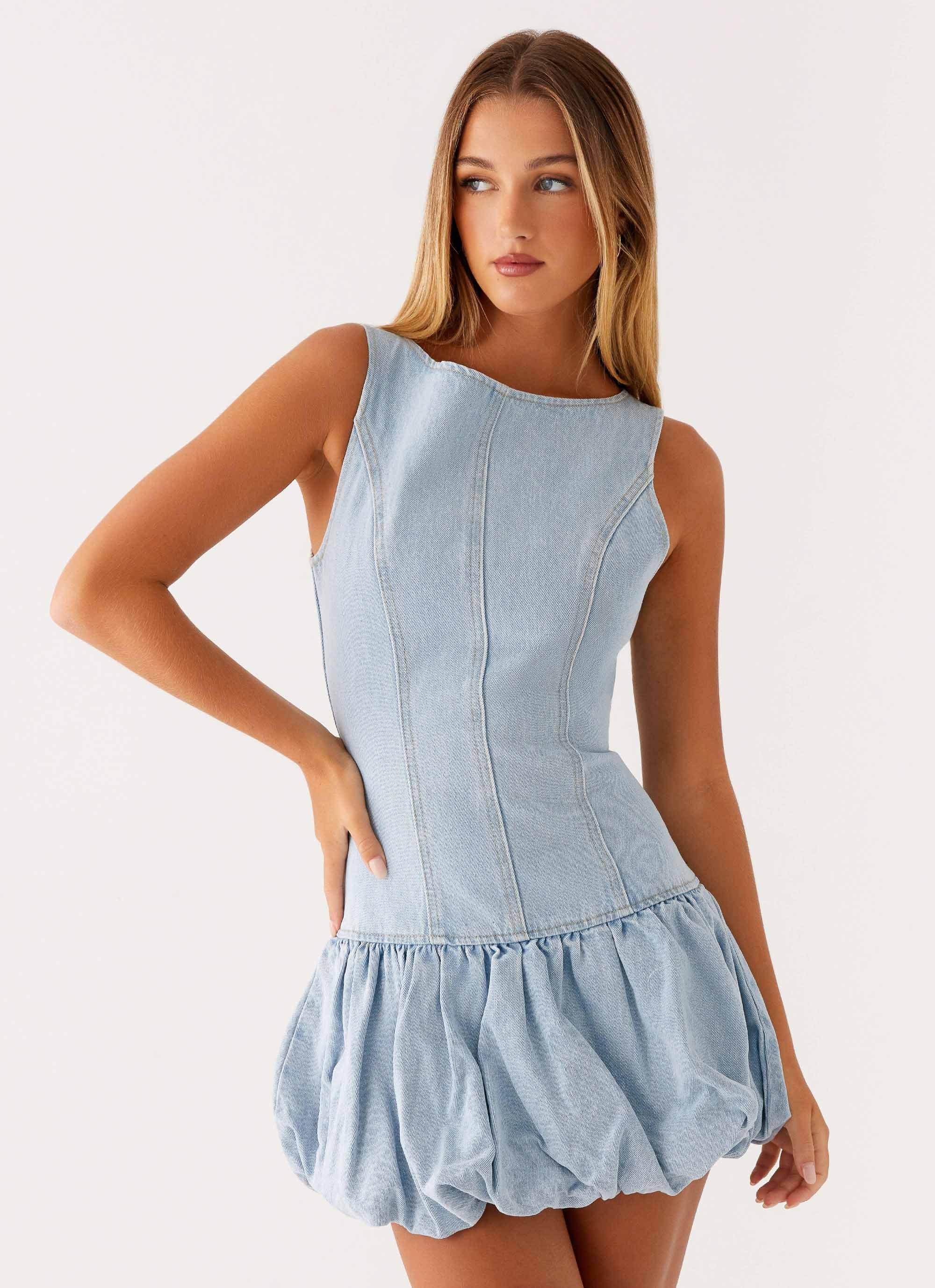 peppermayo denim dress Meg Bubble Denim Mini Dress