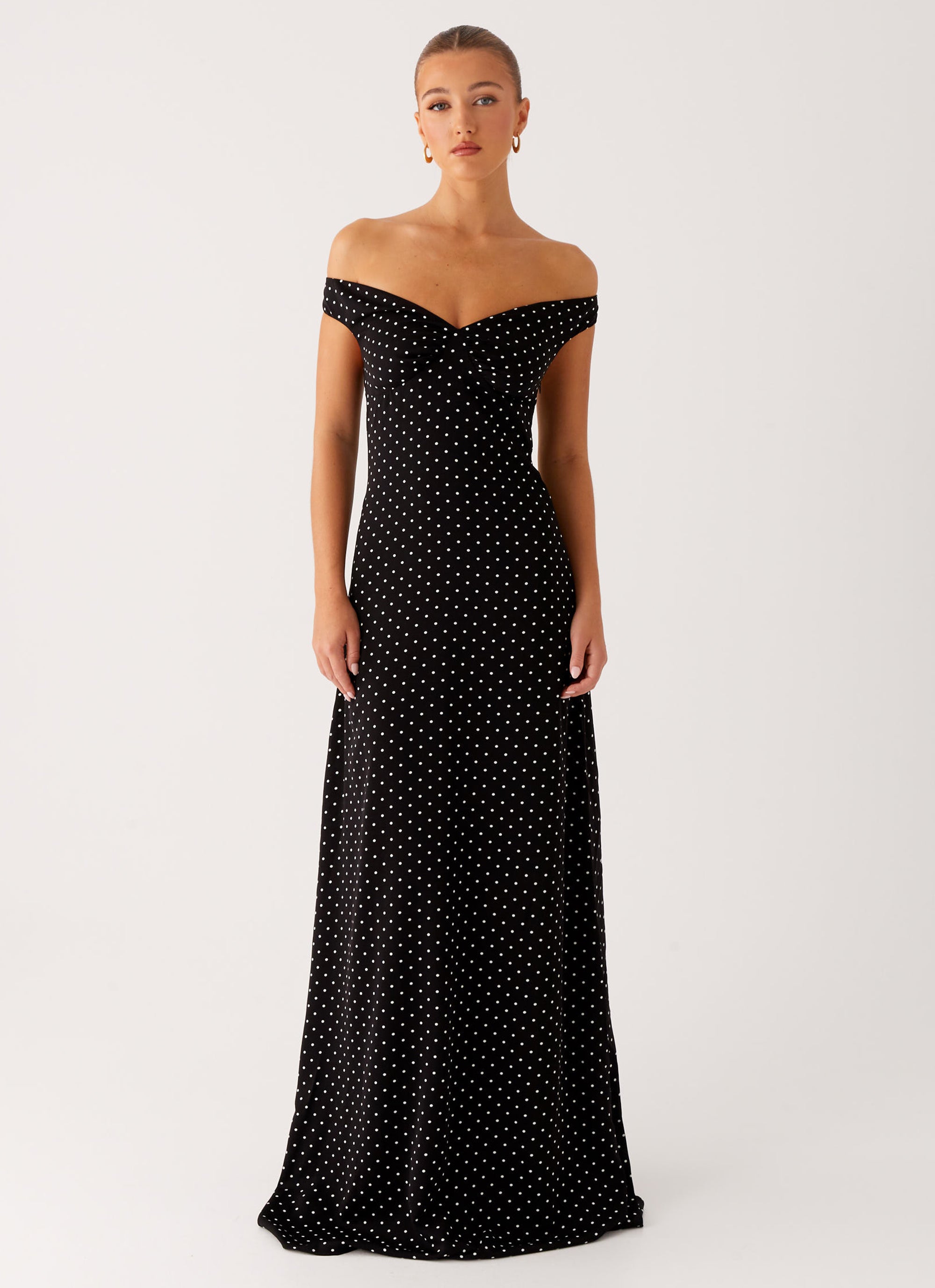 Melany Maxi Dress - Black Polka Dot Melany Maxi Dress - Black Polka Dot