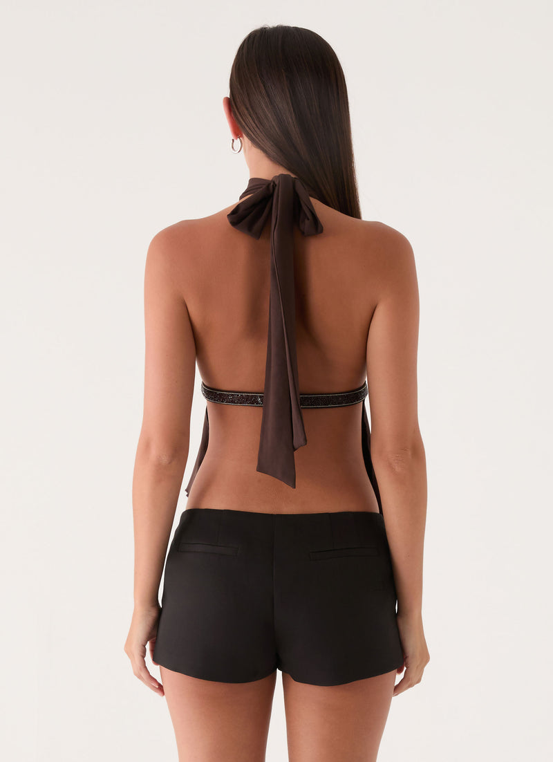 Menah Halter Top - Chocolate