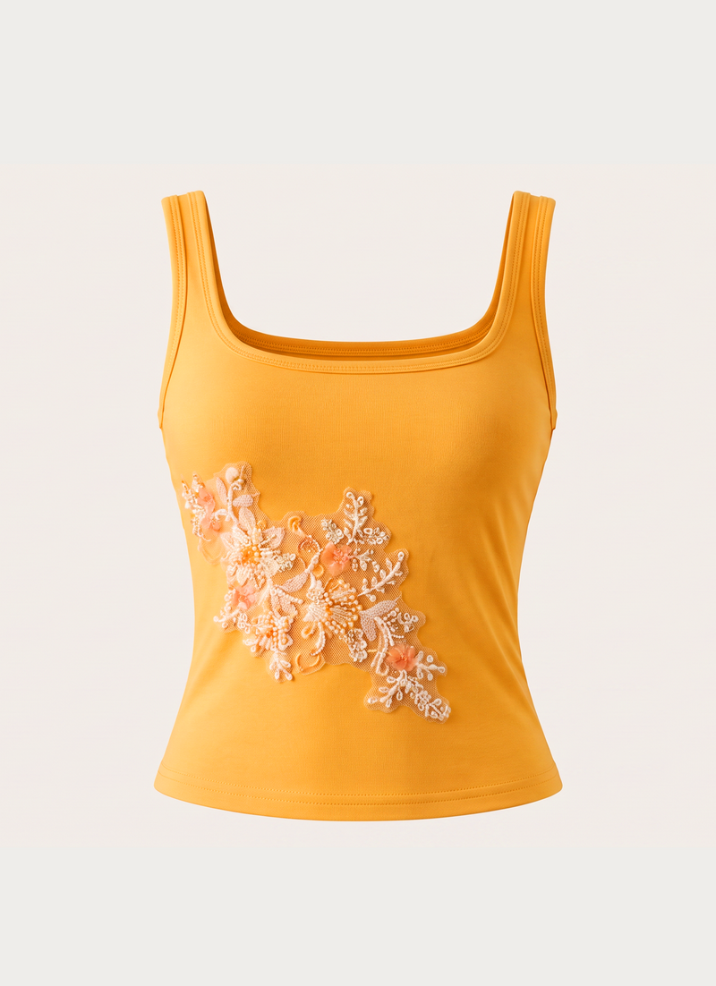 Michele Floral Top - Saffron