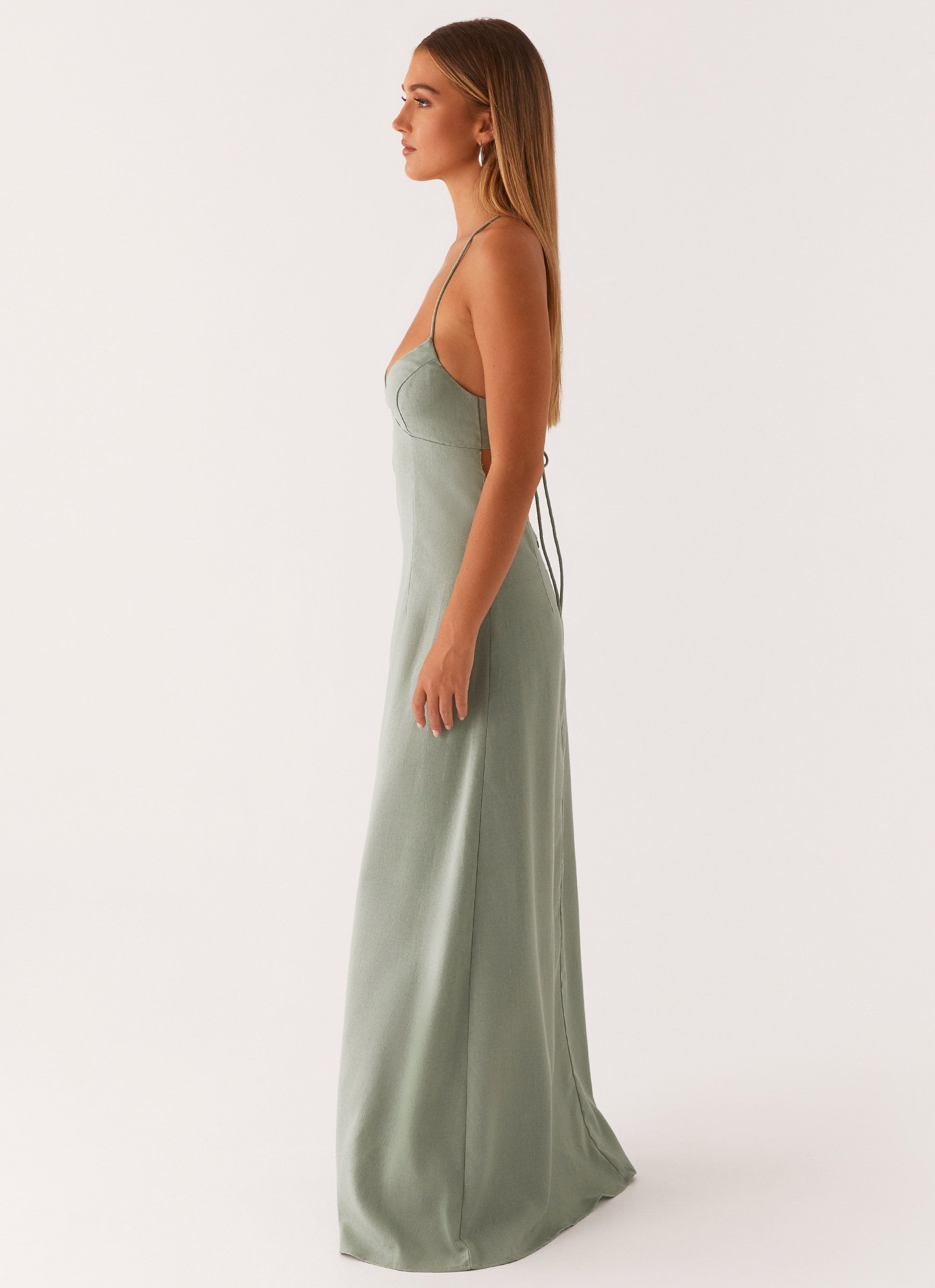 Middle Ground Linen Maxi Dress - Sage Peppermayo Middle Ground Linen Maxi Dress - Sage Peppermayo