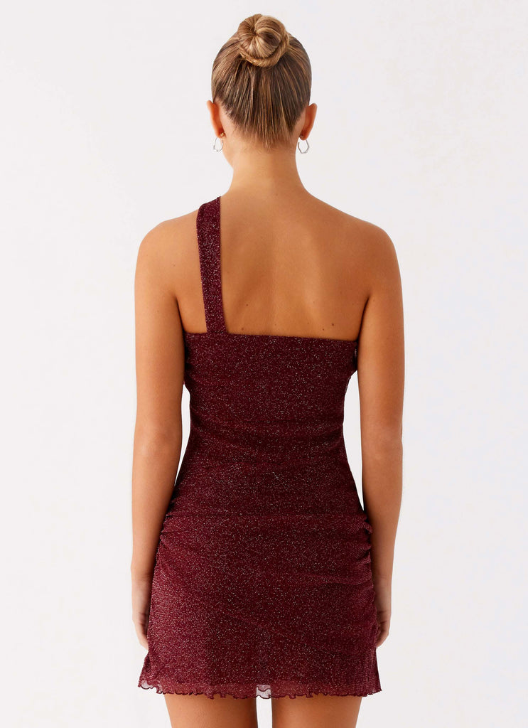 Peppermayo Exclusive Misty Mesh Mini Dress - Maroon - Image 4