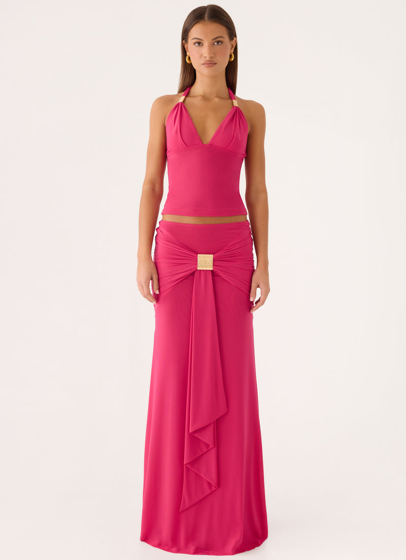 Miyah Maxi Skirt - Berry