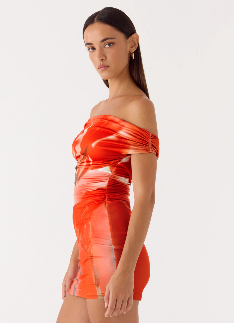 Moka Mini Dress - Fire Petal