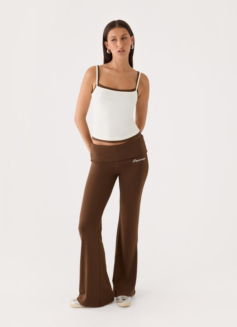 Muse Roll Waist Pants - Chocolate