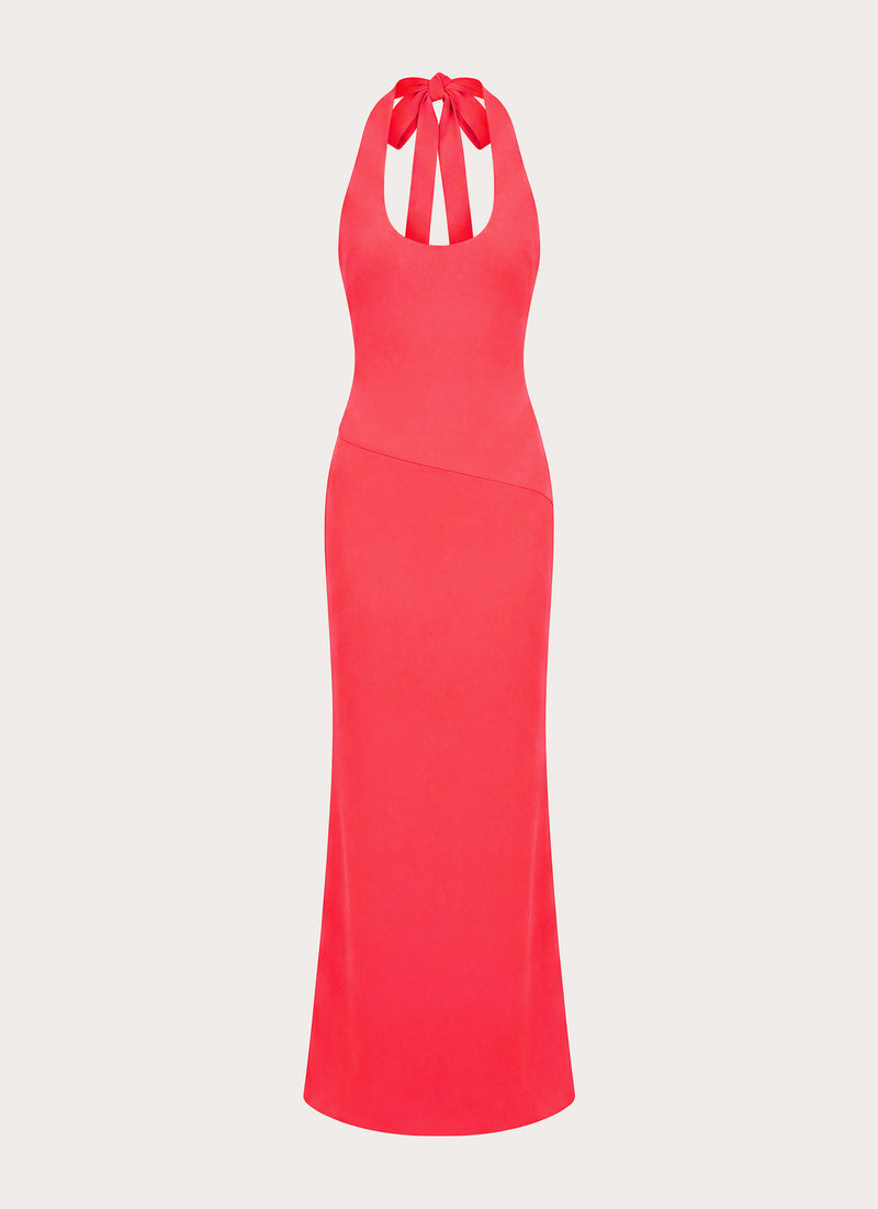 Nardin Maxi Dress - Coral Red