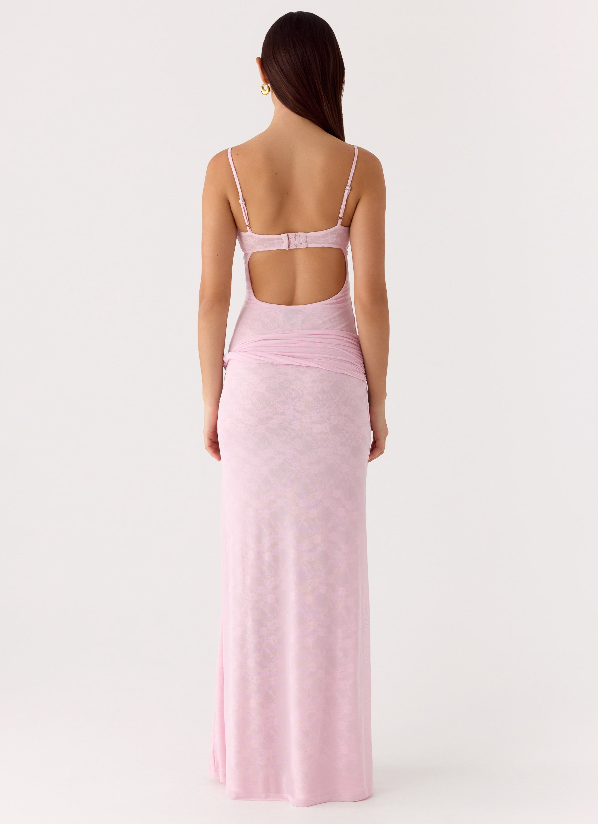 peppered petals mesh dress Natty Lace Mesh Maxi Dress