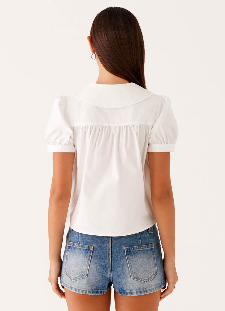 Collective Tops - Peppermayo Exclusive Nostalgia Babydoll Shirt - White fifth image