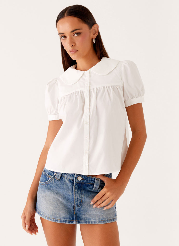 Collective Tops - Peppermayo Exclusive Nostalgia Babydoll Shirt - White featured image