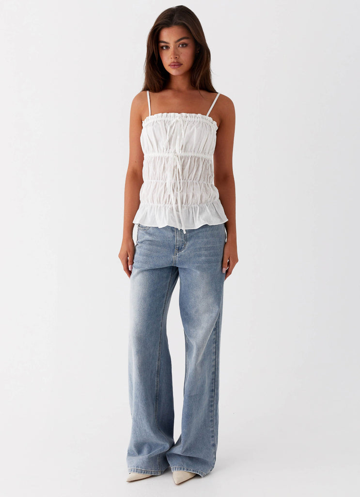 Collective Tops - Peppermayo Exclusive Novelle Ruched Top - White third image