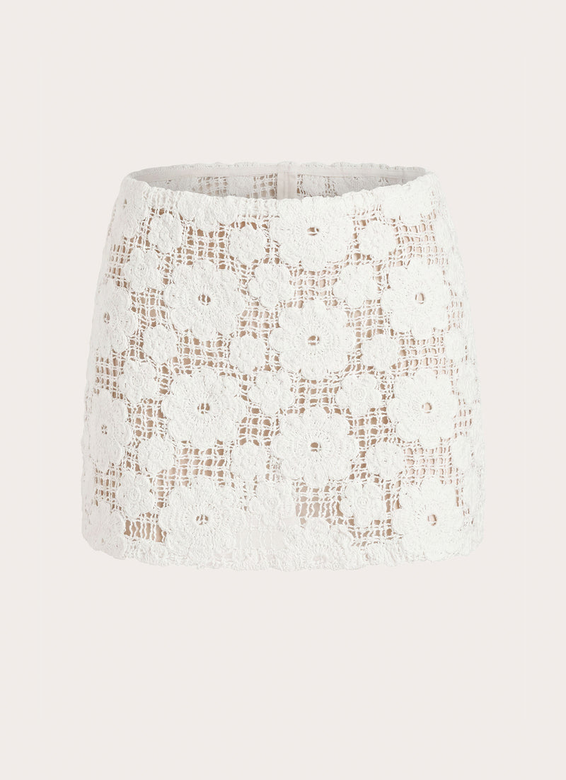 Nyxie Crochet Mini Skirt - White