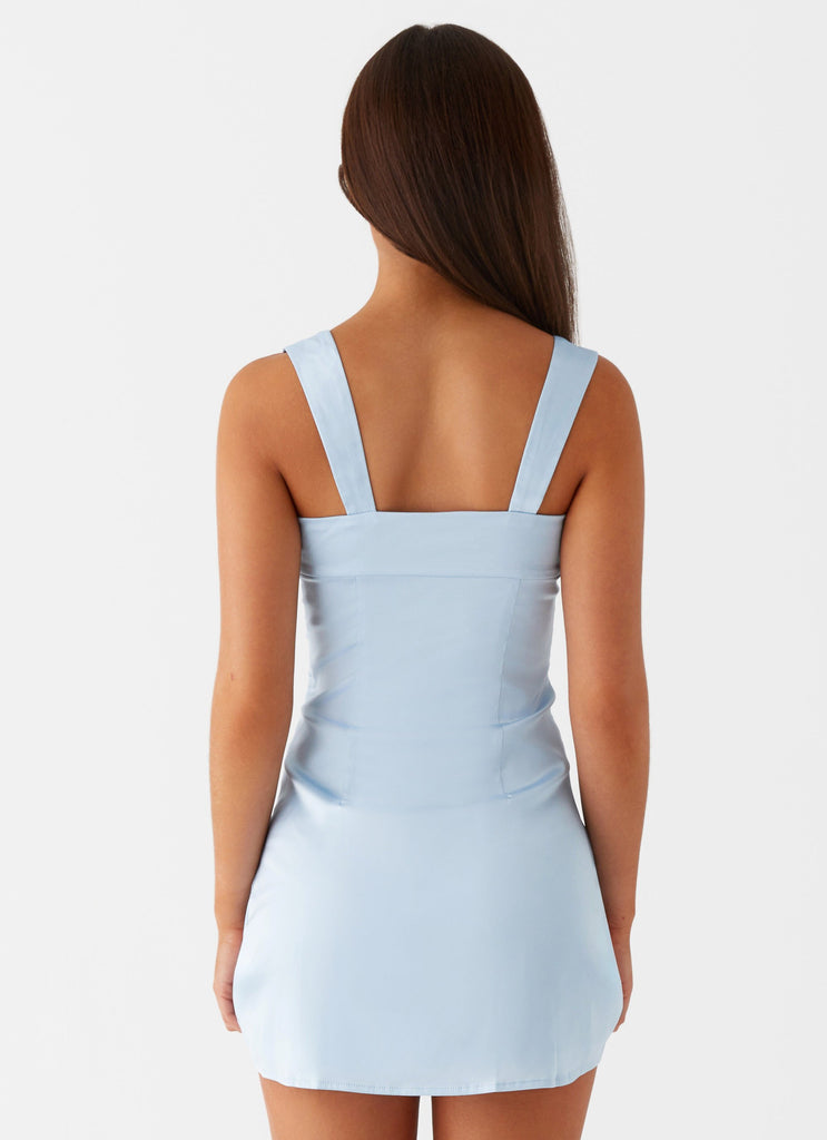 Peppermayo Exclusive Odette Satin Mini Dress - Blue - Image 5