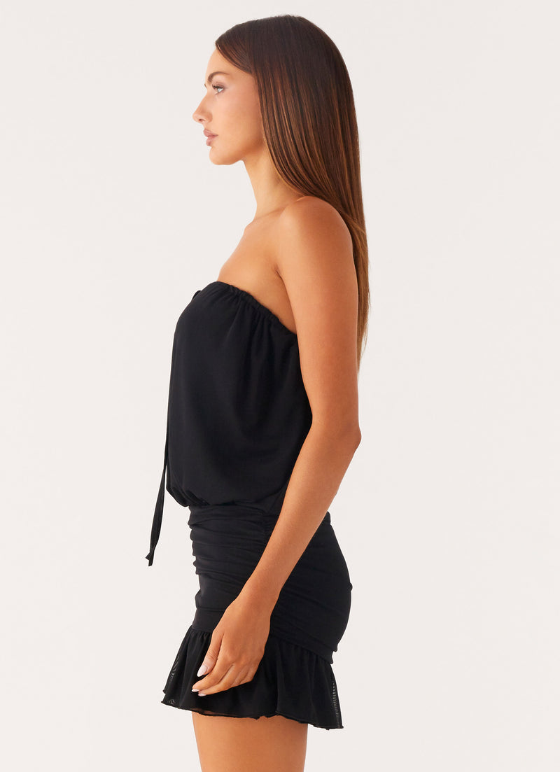 Only A Dream Strapless Mini Dress - Black
