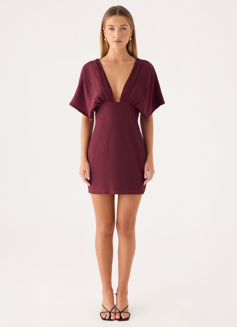 Only For You Mini Dress - Burgundy