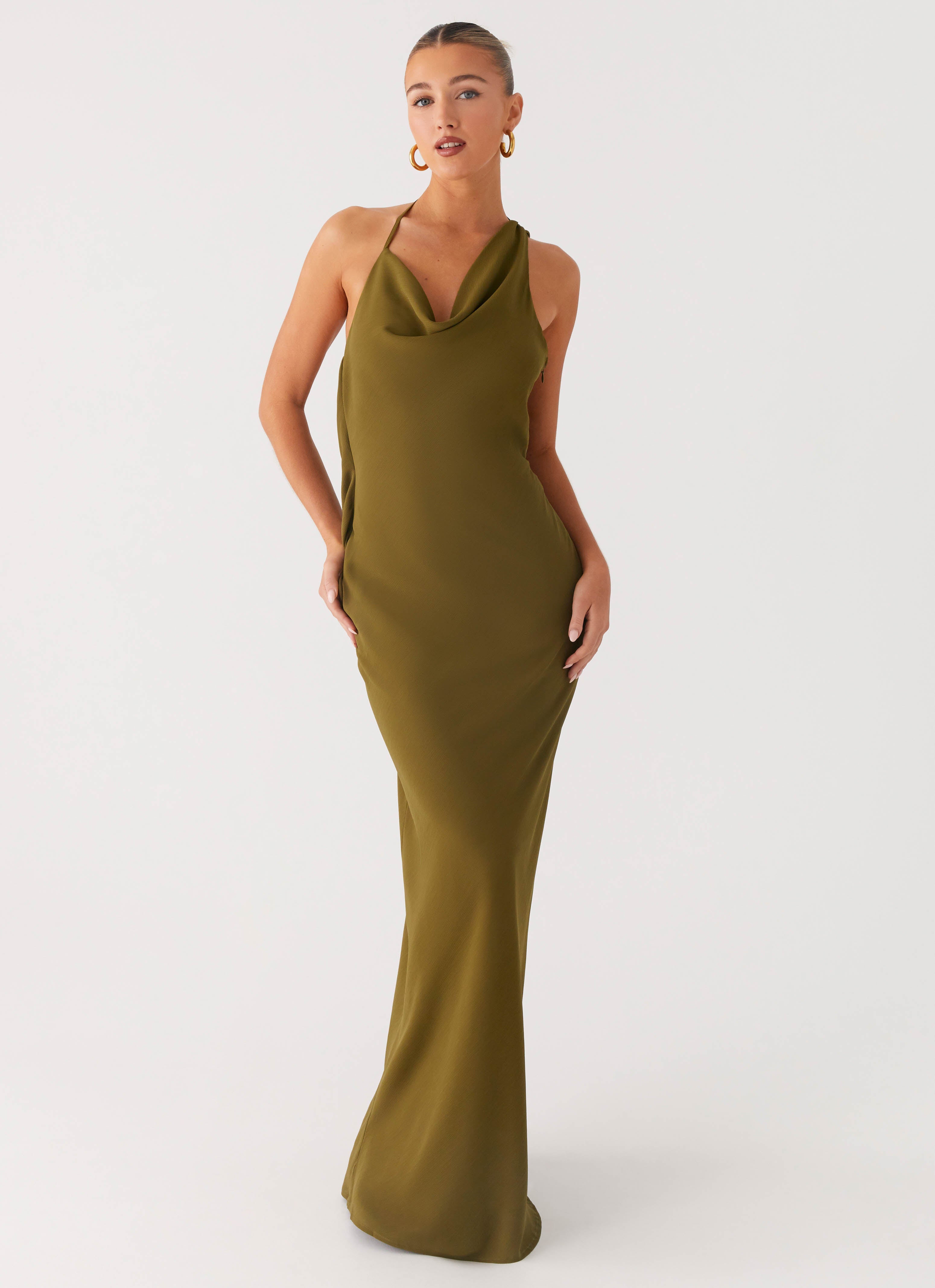 khaki dress maxi Savannah Maxi Dress-Khaki M